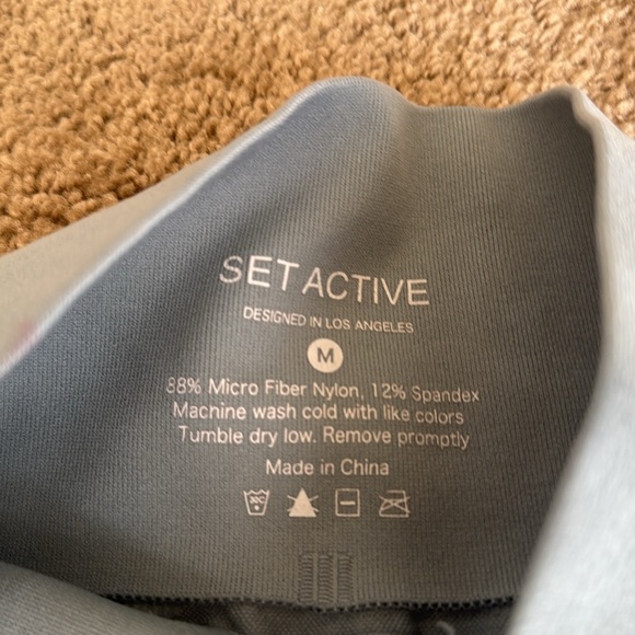 Set Active Sculptflex Seamless Leggings Light Green/Blue Athletic Pants - Picture 5 of 11